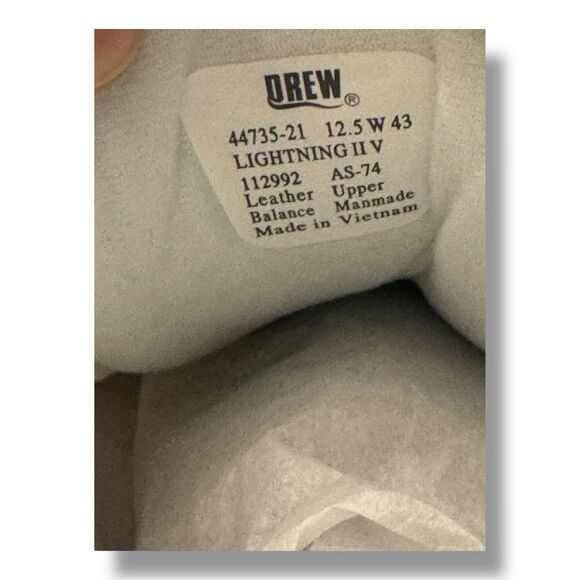 Drew Lightning II V White Sneaker Athletic Leather Walking Men’s Size 12.5 - Picture 8 of 10